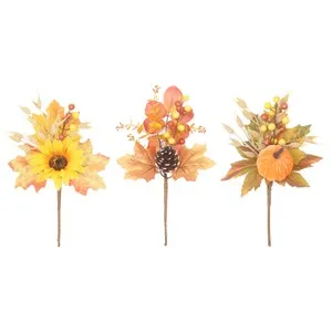 Tallo de hojas de otoño con calabaza de 35 cm, ALCAMPO.