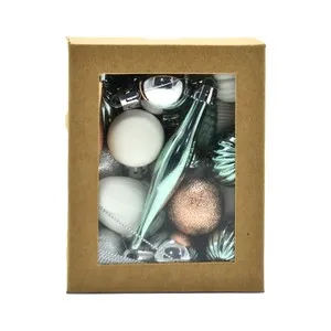 Set 40 Bolas y Adornos de Plástico de distintos tamaños decoración para Árbol de Navidad, SNC