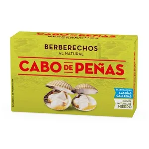 CABO DE PEÑAS Berberechos al natural, lata de 63 g.