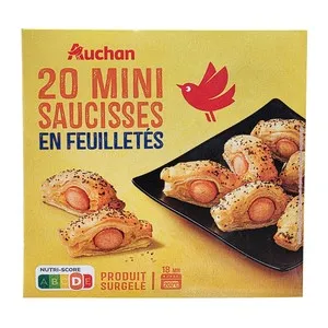 AUCHAN Mini hojaldres de salchichas 20 uds. 350 g Producto Alcampo.