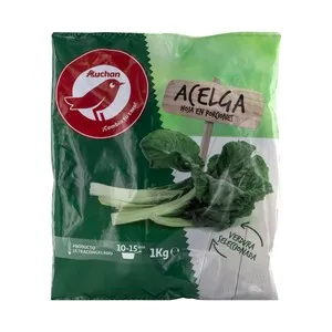 AUCHAN Acelgas seleccionadas en porciones 1 kg. Producto Alcampo