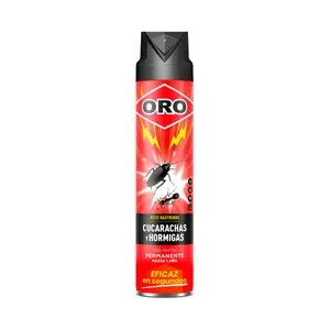 ORO Spray insecticida para cucarachas, hormigas e insectos rastreros 750 ml.