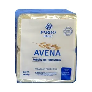 PARDO Basic Pastillas de jabón de tocador con avena, para todo tipo de pieles 4 x 60 g.