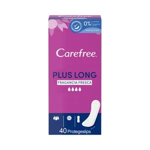 CAREFREE Salvaslips extra-largos con fresca fragancia CAREFREE Plus long 40 uds.