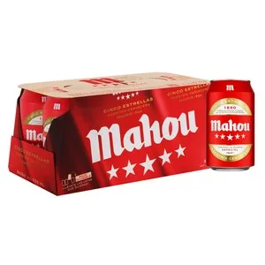 MAHOU 5 estrellas Pack de cerveza 8 uds x 33cl.