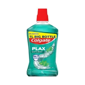COLGATE Plax Enjuague bucal de uso dario, sin alcohol y con sabor a menta suave 1 l.