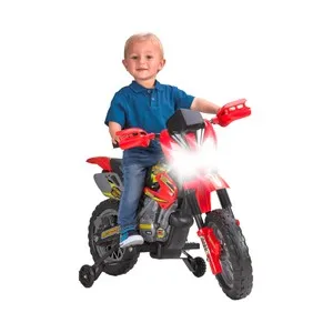 Motorbike Cross Roja 400F eléctrica con batería de 6V Litio +6 Años FEBER