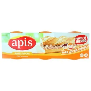 APIS Paté de hígado de cerdo APIS 3 uds x 80 g.