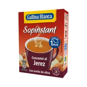 GALLINA BLANCA Sopinstant Consomé al Jerez con picatostes 3 uds. 15,5 g.