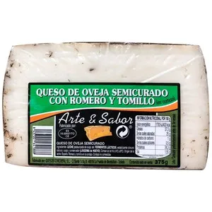 ARTE & SABOR Queso de oveja semicurado con romero y tomillo 375 g.