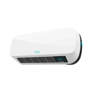 Calefactor cerámico de pared CECOTEC Ready Warm 5200 Box Ceramic, 2000 W, pantalla LED, mando a distancia y protección IPX2.