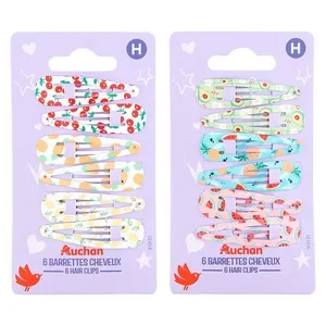 PRODUCTO ALCAMPO Pinza rectangular (pasadores) para cabello con diseño infantil 6 uds.