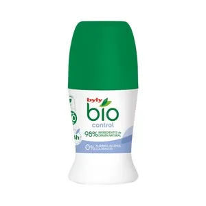 BYLY Desodorante roll on para mujer, sin sales de aluminio, ni alcohol ni colorantes BYLY bio control 50 ml.
