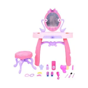 Tocador de belleza infantil con 17 accesorios, 49,5x24,5x69,5cm ONE TWO FUN ALCAMPO.