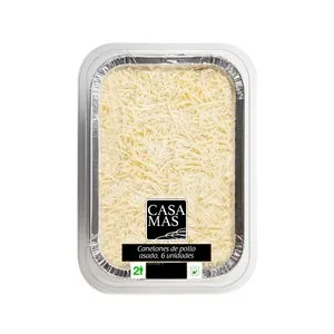 CASA MAS Canelones rellenos de pollo asado, listos para calentar y comer CASA MAS 700 g.