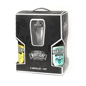 MONTSENY Lot de 4 cerveses ampolla + got