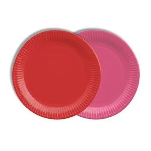 PAPSTAR Plats de cartró 18 cm vermell i fucsia
