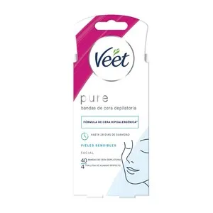 VEET Bandes de cera depilatòria facial Pure