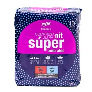 BONPREU Compresa de nit ultra súper amb ales