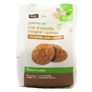 BONPREU Galetes de blat d'espelta integral i quinoa ecològiques