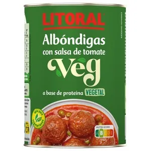 LITORAL Mandonguilles amb salsa de tomàquet proteína vegetal