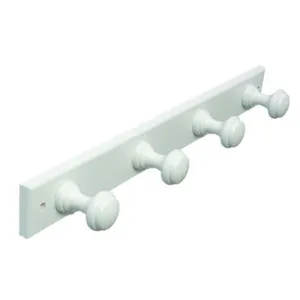 BRINOX Penjador de fusta lacada blanca de 4 poms