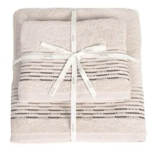 HOME INTERIORS Joc de 2 tovalloles Beix
