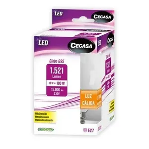 CEGASA Bombeta Led E27 G95 llum càlida 15W-2.700K