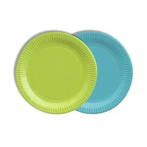 PAPSTAR Plats de cartró 18 cm verd i blau