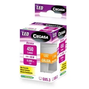 CEGASA Bombeta Led GU5.3 llum càlida 6W-2.700K