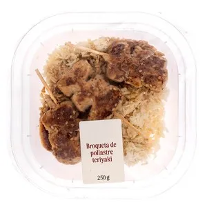 Broqueta de pollastre teriyaki amb arròs