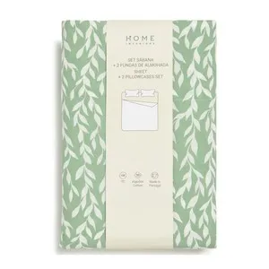 HOME INTERIORS Joc 1 llençol i 2 fundes de coixí Verd de 135cm