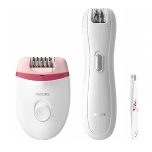PHILIPS Pack depiladora + depiladora mini + pinces