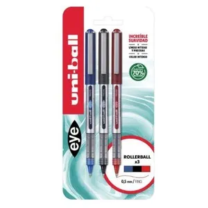 UNI-BALL EYE Bolígrafs de color blau, negre i vermell
