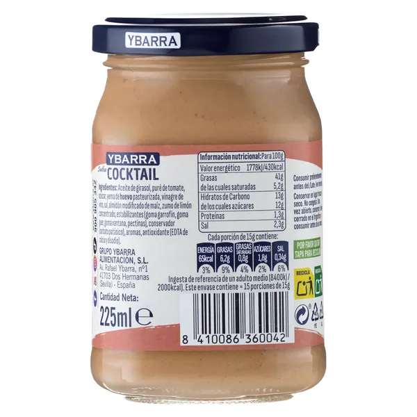 Salsa cocktail Ybarra frasco 225 ml 2