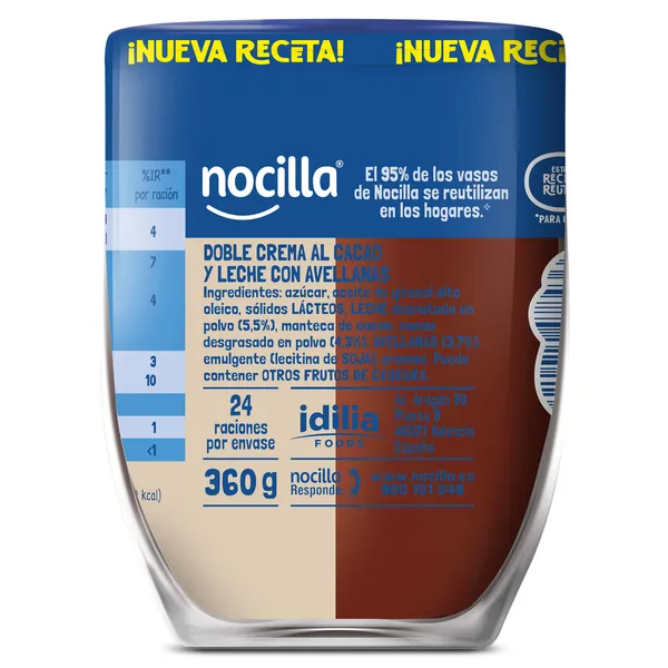 Crema de cacao y leche de avellanas dúo Nocilla 360 g 5