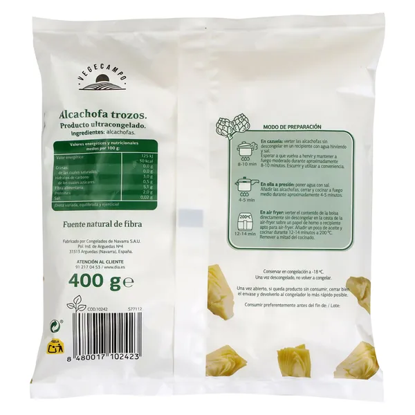 Alcachofa troceada Dia Vegecampo 400 g 2