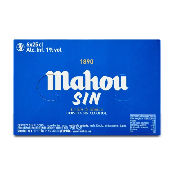 Cerveza sin alcohol Mahou botella 6 x 25 cl 3