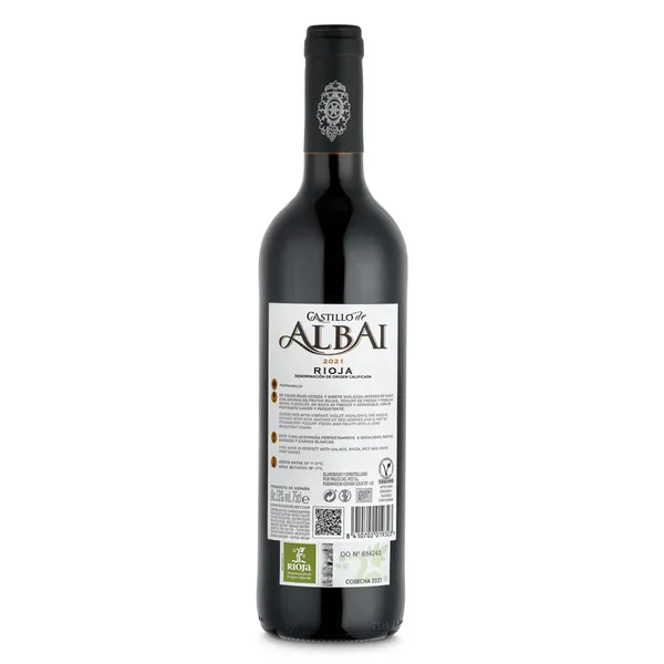 Vino tinto D.O. Rioja Castillo de Albai botella 75 cl 2