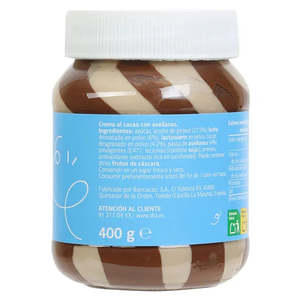 Crema al cacao duo Dia Temptation bote 400 g 3