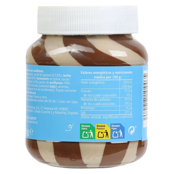 Crema al cacao duo Dia Temptation bote 400 g 4