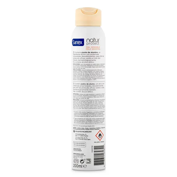 Desodorante piedra de alumbre piel sensible Sanex Natur Protect spray 200 ml 2