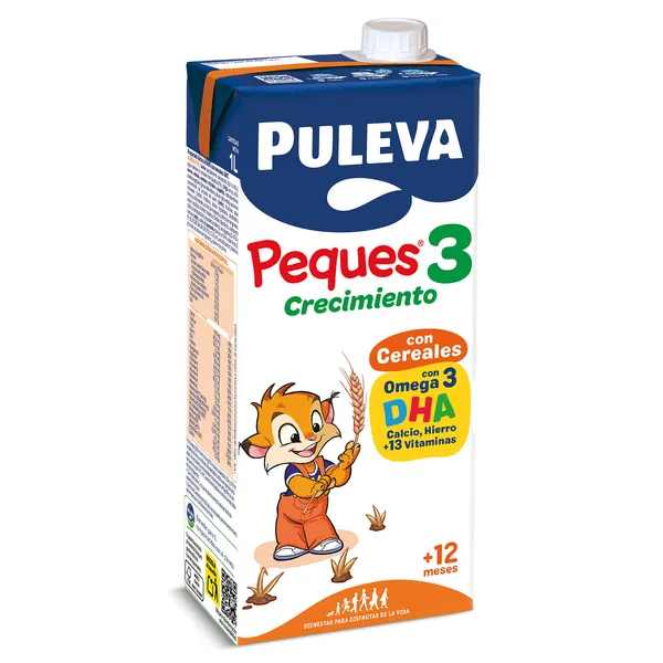 Preparado lácteo de crecimiento con cereales +12 meses Peques 3 Puleva 1 L 3