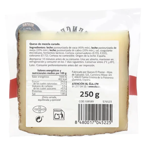 Queso curado Dia El Cencerro 250 g 4