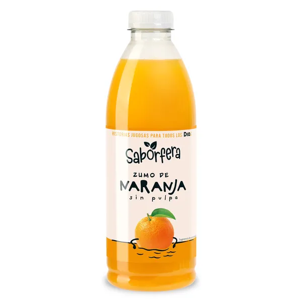 Zumo naranja exprimido sin pulpa Saborfera de Dia botella 1 L