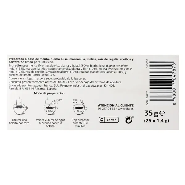 Infusión digestiva Tetería de Dia caja 25 unidades 3