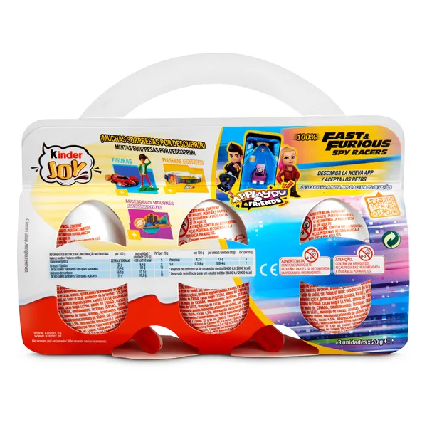 Huevos de chocolate con sorpresa Kinder blister 3 x 20 g 3