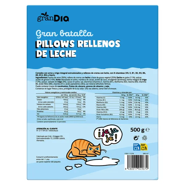 Cereales rellenos de leche Gran Dia caja 500 g 4