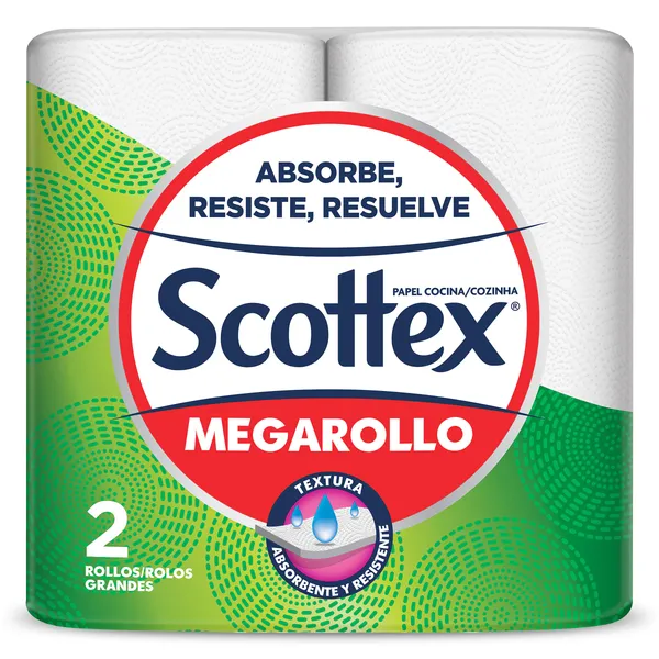 Papel de cocina megarollo Scottex 2 unidades 2