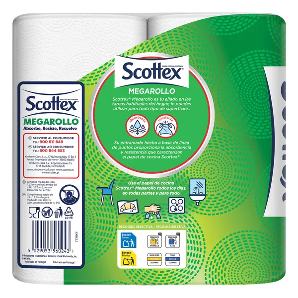 Papel de cocina megarollo Scottex 2 unidades 4